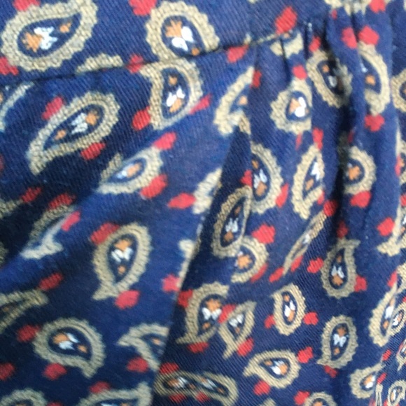Vintage 80s Lanz Navy Blue Paisley Skirt Yoked Midi With Pockets 4 25” Waist - Picture 3 of 7
